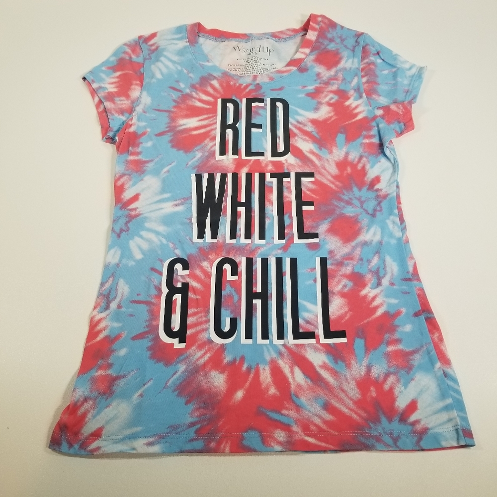 ✌️ Red White & Chill Tie Dye Top size Medium - Picture 1 of 4